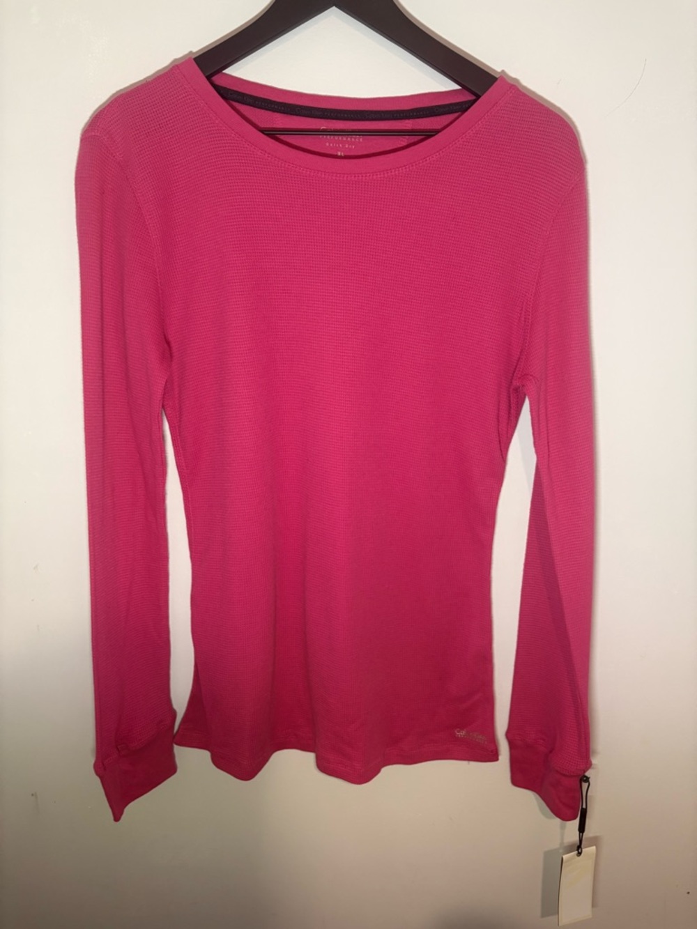 Calvin Klein Women's Long-Sleeve Thermal Top - Hot Pink